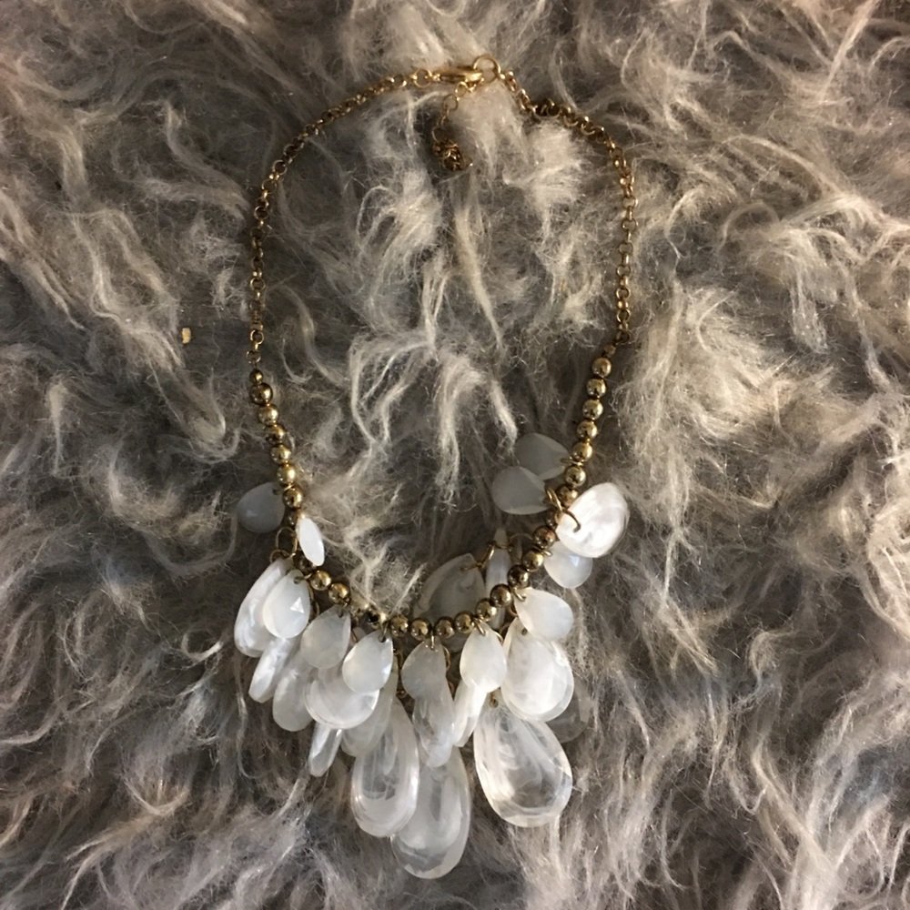 Pearly white costume necklace